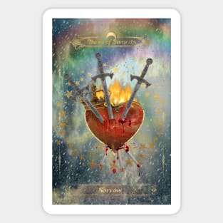 Three of Swords Tarot Sticker